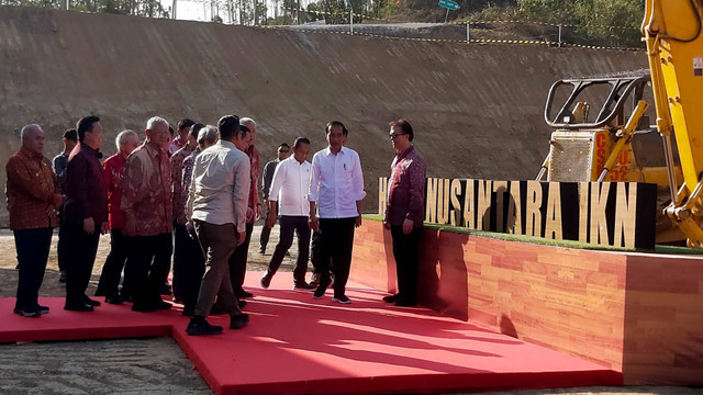 Presiden Joko Widodo di Groundbreaking Hotel Nusantara IKN. Foto: Nadia Riso/kumparan