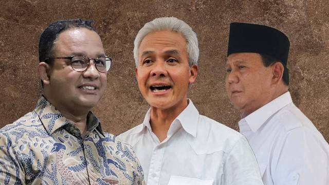 Anies Baswedan, Ganjar Pranowo, dan Prabowo Subianto. Foto: kumparan
