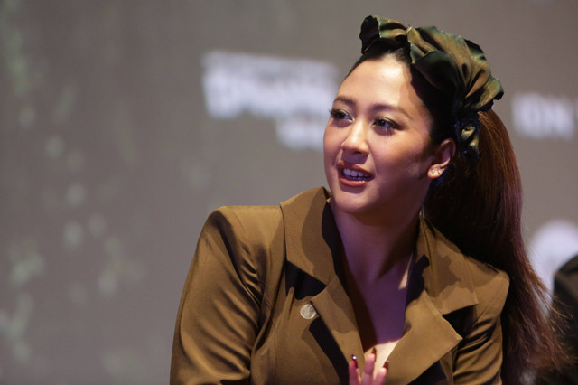 Sherina Munaf saat konferensi pers film Petualangan Sherina 2 di Epicentrum, Jakarta, Senin, (25/9/2023). Foto: Agus Apriyanto