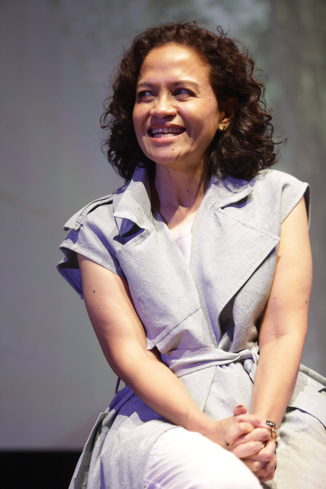 Mira Lesmana saat konferensi pers film Petualangan Sherina 2 di Epicentrum, Jakarta, Senin, (25/9/2023). Foto: Agus Apriyanto