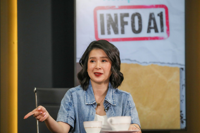 Wakil Ketua Dewan Pembina DPP Partai Solidaritas Indonesia (PSI), Grace Natalie hadir di kumparan Info A1 di Jakarta, Kamis (28/9/2023). Foto: Aditia Noviansyah/kumparan