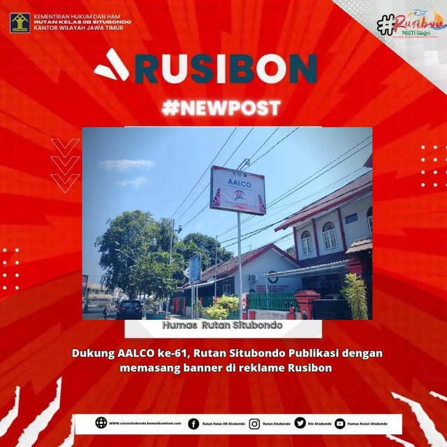 Dukung AALCO K-61, Rutan Situbondo Publikasi dengan memasang banner di reklame