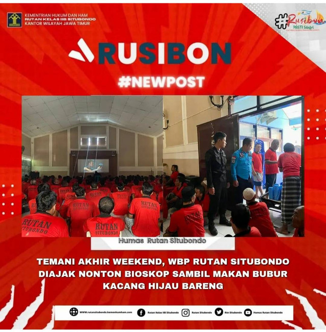 Temani Akhir WEEKEND, WBP Rutan Situbondo Diajak Nonton BIOSKOP 