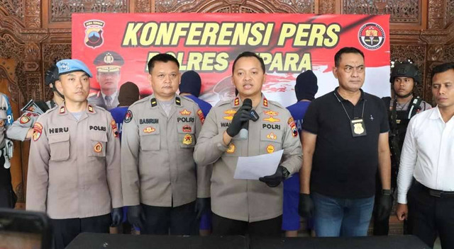 Jumpa pers kasus pencurian motor di Mapolres Jepara Foto: Dok. Istimewa