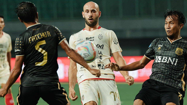Pertandingan Liga 1 2023/24 antara Bhayangkara FC vs Bali United, Minggu (8/10/2023). Foto: Instagram/@baliunitedfc