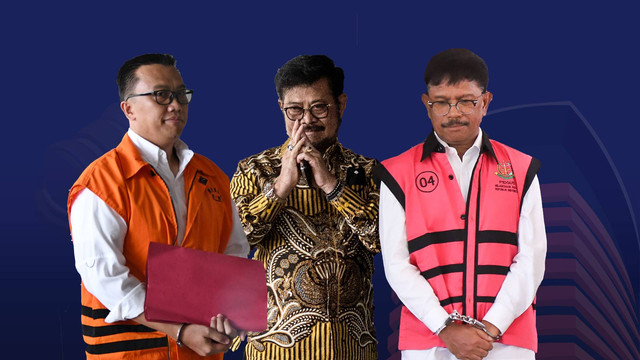 Iman Nahrawi, Syahrul Yasin Limpo dan Johnny G. Plate. Foto: kumparan