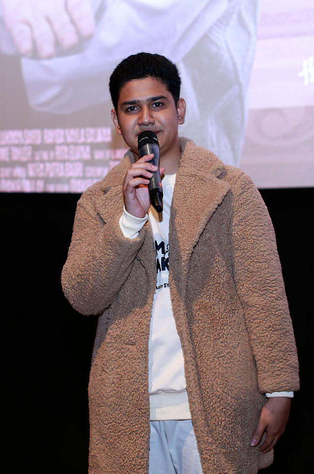 Artis sekaligus penyanyi Syakir Daulay saat konferensi pers dan gala premiere film Imam Tanpa Makmum di Epicentrum, Jakarta, Senin, (9/10/2023). Foto: Agus Apriyanto