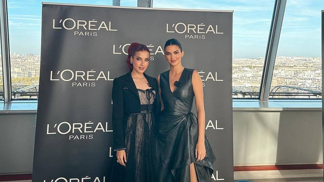 Tasya Farasya dan Kendall Jenner. Foto: Instagram/@tasyafarasya