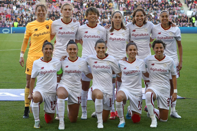 Tim AS Roma Wanita pada Liga Champions Wanita UEFA 2023. Foto: Joan Valls/Urbanandsport/NurPhoto