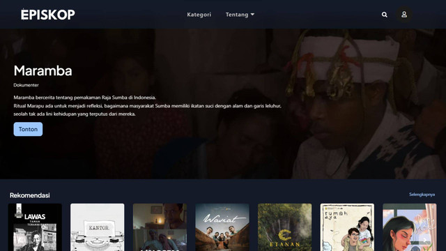Antarmuka halaman depan website Episkop | Foto Dokumentasi Pribadi