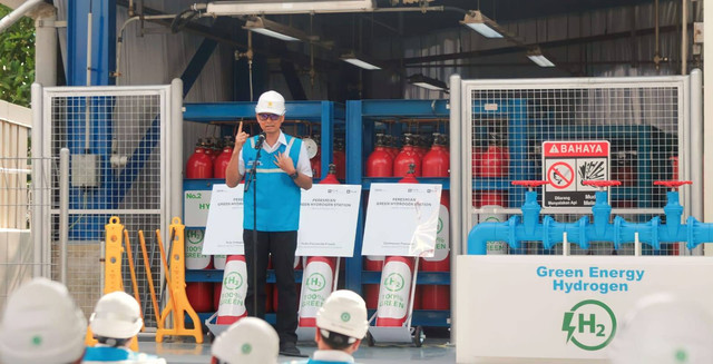 Direktur Utama PLN, Darmawan Prasodjo saat peresmian Green Hydrogen Plant. Foto: dok. PLN