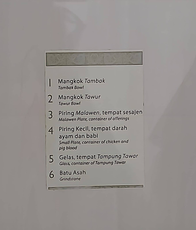 Nama-nama alat yang digunakan, Sumber Foto: Pribadi