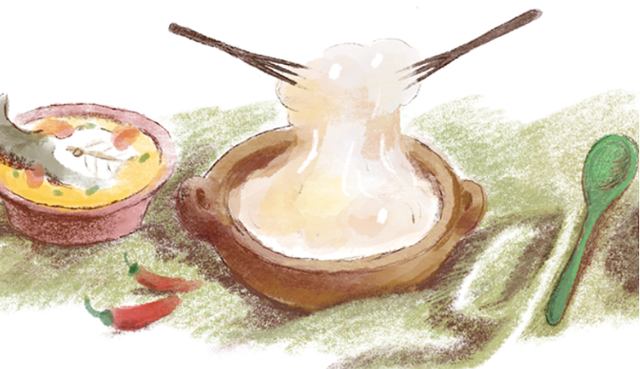 Ilustrasi papeda Google Doodle. Foto: Google