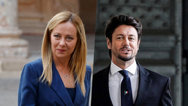 PM Italia, Giorgia Meloni, dan pasangannya, Andrea Giambruno. Foto: AFP