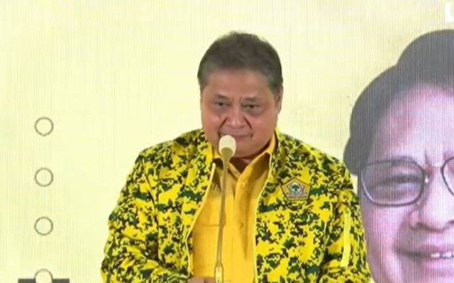 Ketum Partai Golkar Airlangga Hartarto memberikan sambutan dan arahan pada Rapimnas Partai Golkar di Jakarta, Sabtu (21/10/2023). Foto: Dok. Istimewa