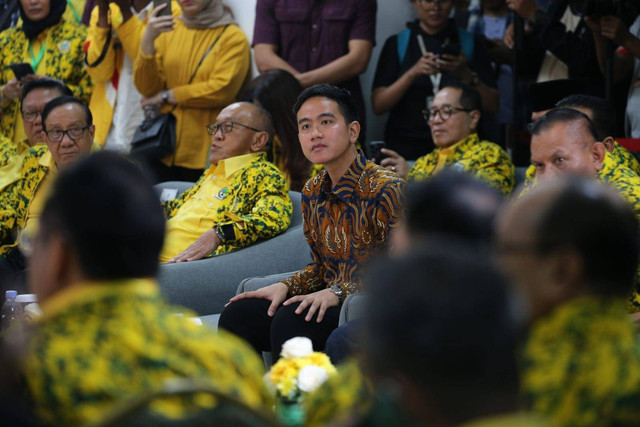 Gibran di Rapimnas Partai Golkar, Jakarta, Sabtu (21/20/2023). Foto: Aditia Noviansyah/kumparan
