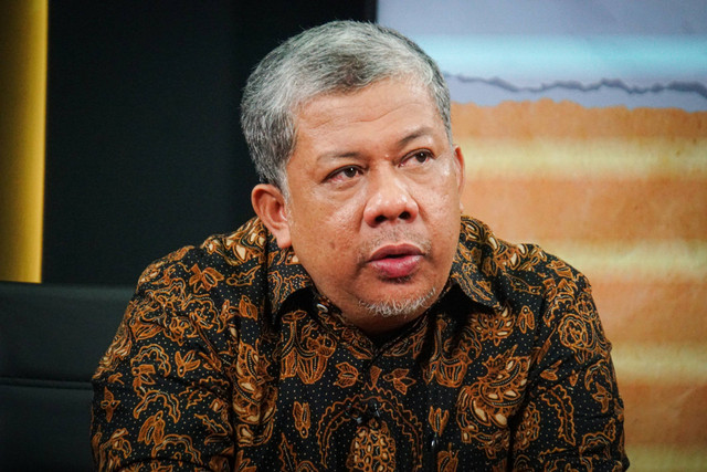 Wakil Ketua Umum Partai Gelora Fahri Hamzah saat diwawancarai dalam program talkshow Info A1 kumparan. Foto: Iqbal Firdaus/kumparan