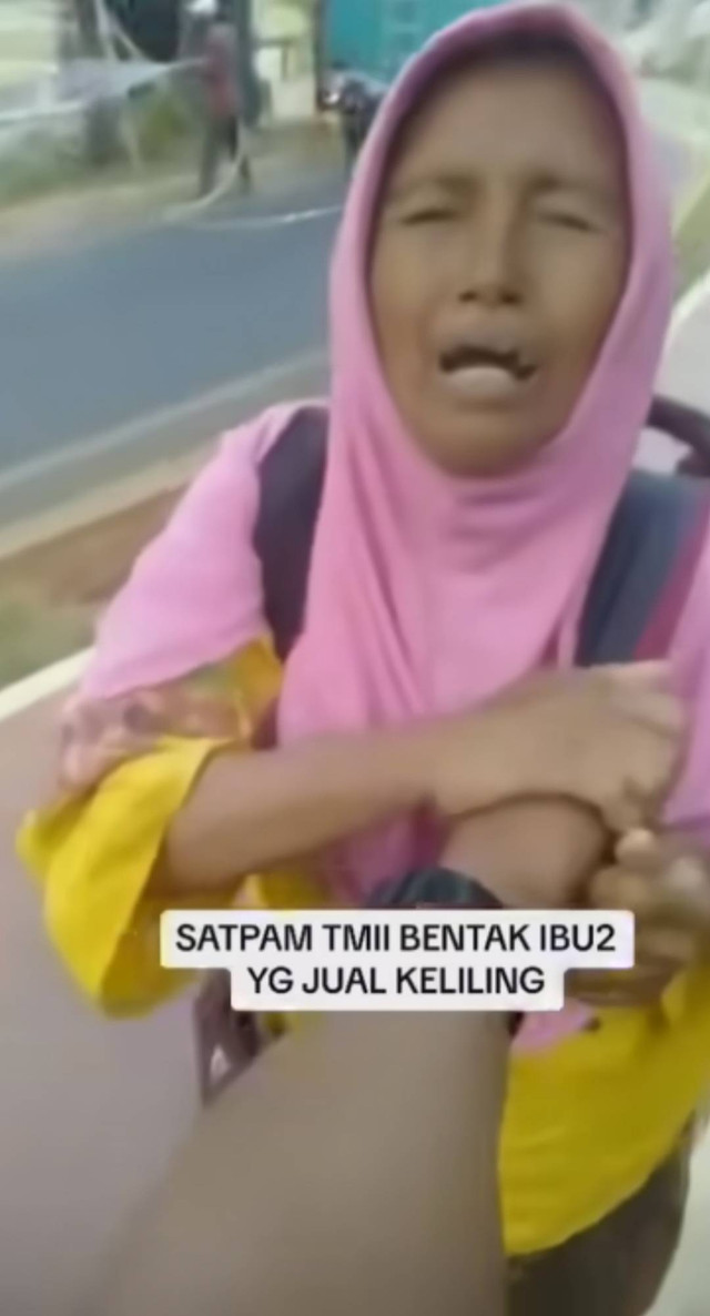 Heboh satpam usir pedagang keliling di TMII. Foto: Instagram/@love_jkt