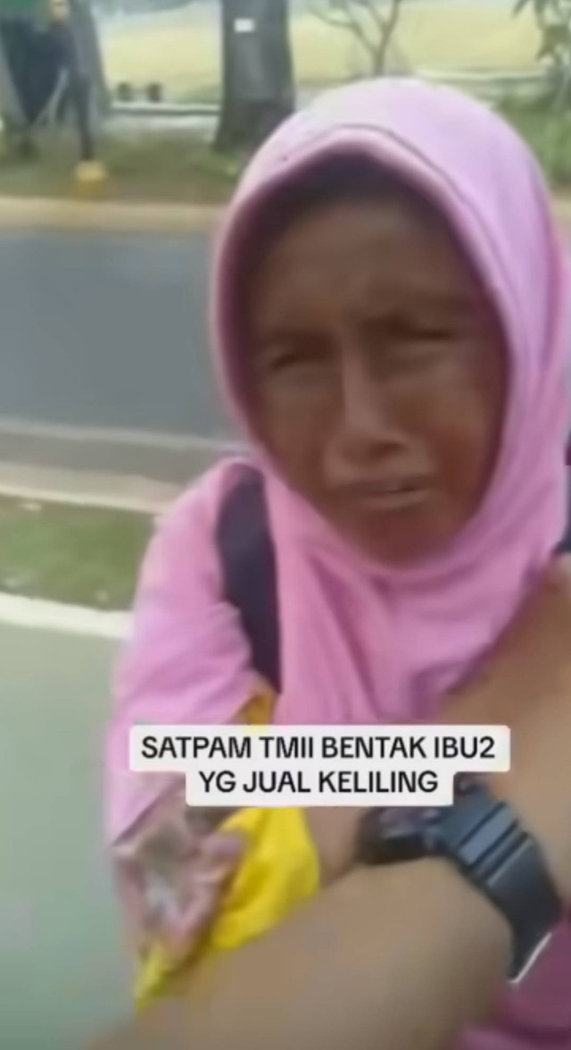 Heboh satpam usir pedagang keliling di TMII. Foto: Instagram/@love_jkt