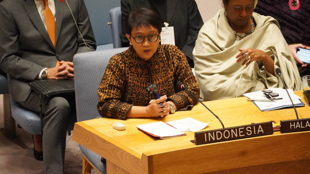 Menlu Retno Marsudi saat UN Security Council Open Debate. Foto: Kemlu RI