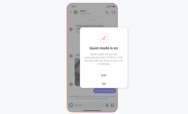 Cara mengaktifkan Quite Mode Instagram. Foto: about.fb.com