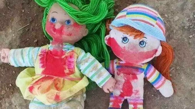 Boneka berdarah di Tepi Barat Foto: Twitter @jafra_ps