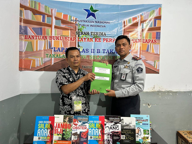 Lapas Takalar Terima Bantuan 1.000 Buku dari Perpurnas RI
