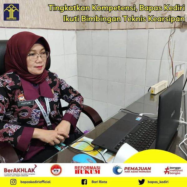 Bapas Kediri Ikuti Bimbingan Teknis Kearsipan Tingkatkan Kompetensi,  (Foto:HumasBapasKediri)