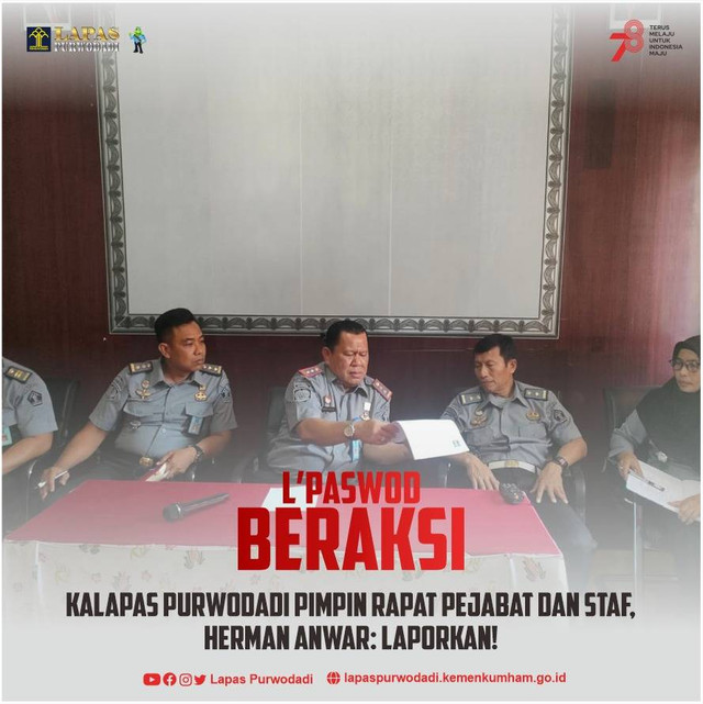 Sumber: Tim Humas Lapas Purwodadi