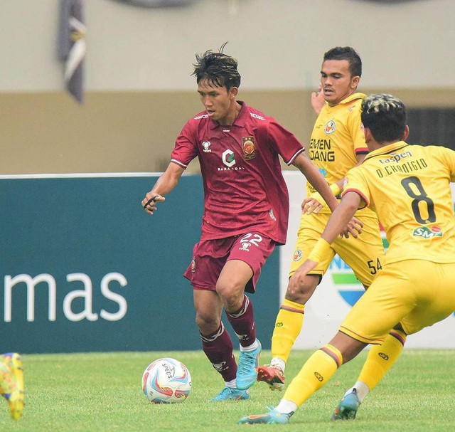 Sriwijaya FC saat bertanding melawan Semen Padang FC, Minggu (1/10/2023), Foto : Istagram/@sriwijayafc.id