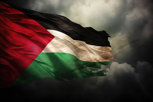 Ilustrasi bendera Palestina. Foto:  Pixabay