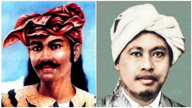 Radin Inten II dan K.H. Ahmad Hanafiah, tokoh pejuang kemerdekaan asal Provinsi Lampung. | Foto : Ist