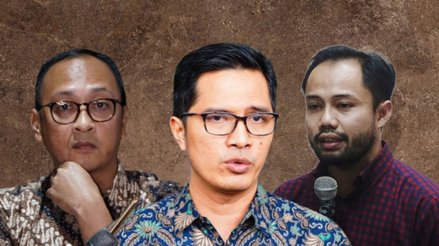 Rasamala Aritonang, Febri Diansyah dan Donal Fariz. Foto: kumparan