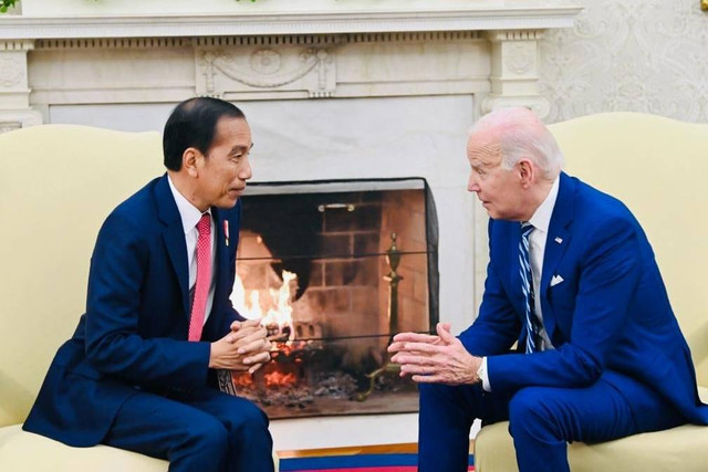 Presiden Jokowi bertemu Presiden AS Joe Biden di Gedung Putih, Washington DC, AS, Senin (13/11/2023).  Foto: Laily Rachev/Biro Pers Sekretariat Presiden