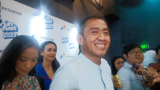 Corporate Secretary PT Pertamina (Persero) Brahmantya S. Poerwadi dalam konferensi pers Pertamina Eco RunFest 2023, Selasa (14/11/2023).  Foto: Ghinaa Rahmatika/kumparan