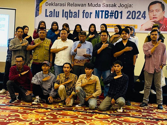 Deklarasi Relawan Muda Sasak Jogja. Foto: ESP