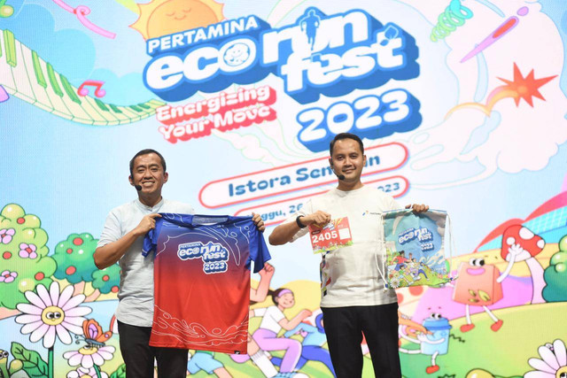 PT Pertamina (Persero) menggelar konferensi pers Pertamina Eco RunFest 2023 di M Bloc Space, Selasa (14/11/2023).  Foto: Dok. Pertamina