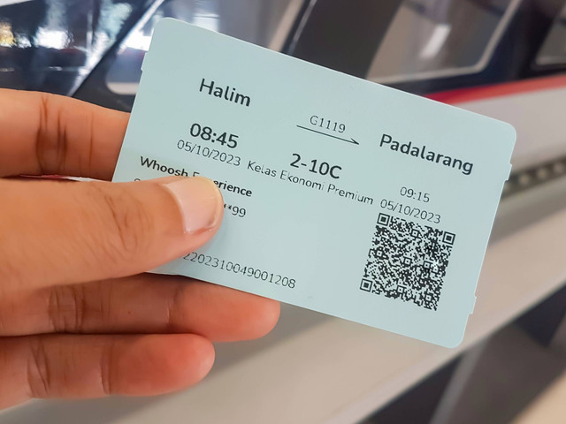 Tiket kereta cepat Whoosh. Foto: Edy Waluyo Nugroho/Shutterstock