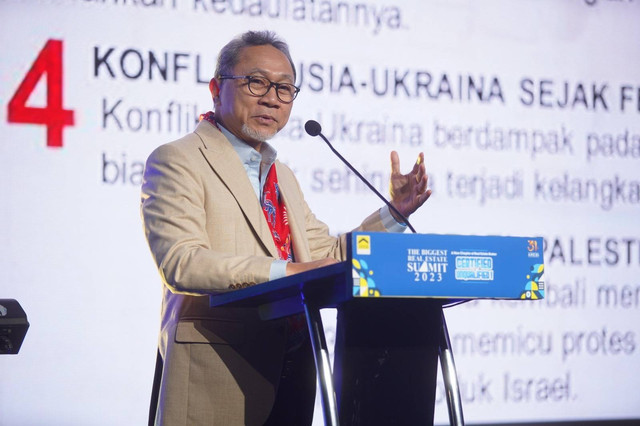 Mendag Zulkifli Hasan dalam pembukaan "The Biggest Real Estate Summit 2023". Foto: Dok. Kemendag