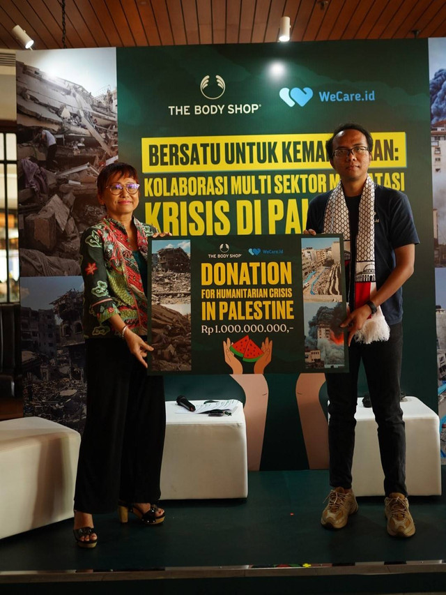 The Body Shop Indonesi donasi Rp 1 M untuk Palestina. Foto: The Body Shop Indonesia