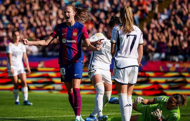 Barcelona menang 5-0 saat menjamu Real Madrid di matchday kesembilan Liga F atau Liga Spanyol Wanita 2023/24 Foto: Instagram/@fcbfemeni