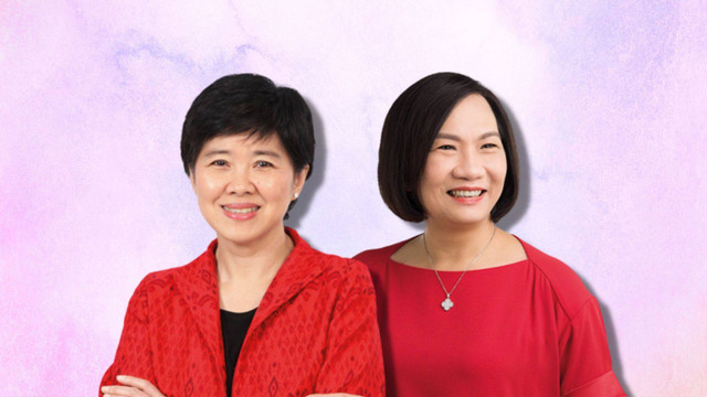 Parwati Surjaudaja dan Helen Wong, dua pemimpin perempuan di OCBC. Foto: OCBC, kumparan
