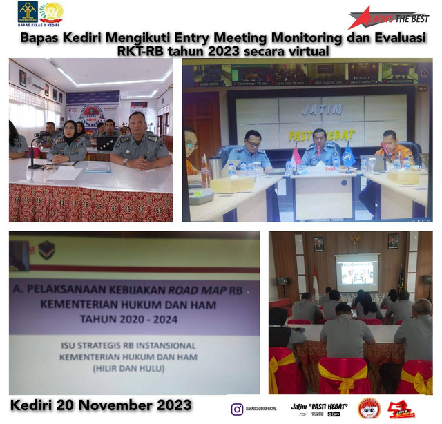 Entry Meeting Monitoring dan evaluasi  RKT-RB Tahun 2023 secara virtual (Foto:HumasBapasKediri)