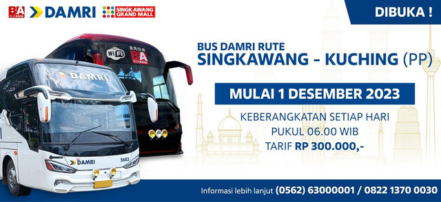 Bus Damri Buka Rute Singkawang-Kuching Mulai 1 Desember 2023. Foto: Dok. Damri