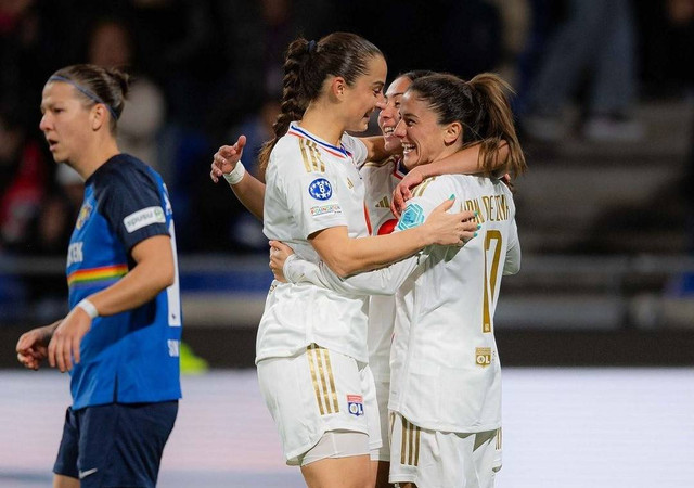 Olympique Lyonnais (Lyon) menang 2-0 atas St. Polten di matchday kedua Liga Champions Wanita 2023/24. Foto: Instagram/@olfeminin