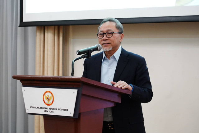 Mendag Zulkifli Hasan hadiri forum bisnis RI-AS, di Kantor Konsulat Jenderal Republik Indonesia di New York, Amerika Serikat (AS), Senin (22/11/2023). Foto: Dok. Kemendag