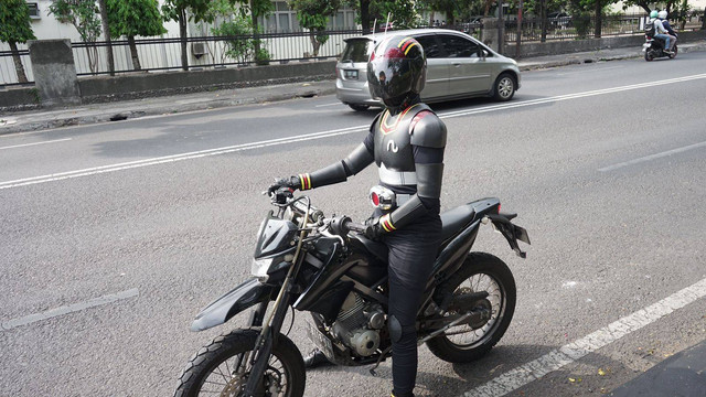Ksatria Baja Hitam saat berpatroli di Yogya. Foto: Arif UT/Pandangan Jogja