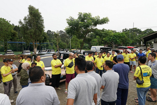 Komunitas pengguna mobil listrik Wuling atau WEVI rayakan ulang tahun pertama. Foto: WEVI