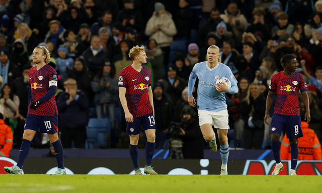 Duel Man City vs RB Leipzig di Liga Champions. Foto: Reuters/Jason Cairnduff