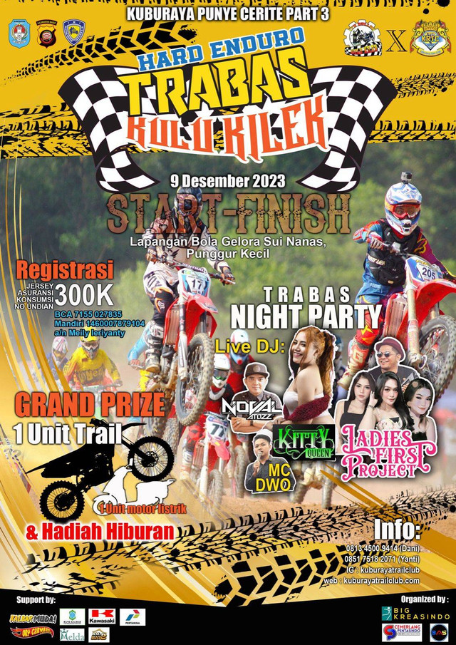 Kubu Raya Punye Cerite Part 3 'Hard Enduro Trabas Kulu Kilek' akan digelar 9 Desember 2023. Foto: Dok. Istimewa